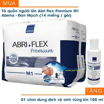 Tã quần người lớn Abri Flex Premium M1 (14 Miếng) + Tặng 1 Chai Intimate Care 100Ml