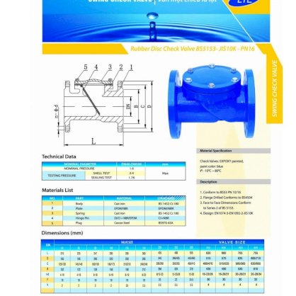 Van một chiều lá lật DN 65 (van chống chảy ngược phi 76)