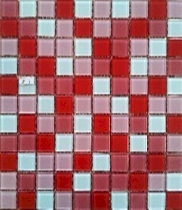 Gạch Mosaic thủy tinh màu hồng, trắng HTE19