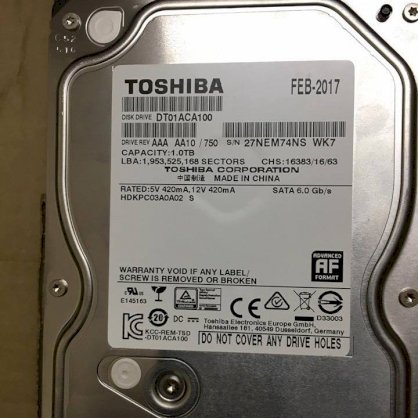 Ổ cứng gắn trong Toshiba 3.5'' 1TB 7200RPM sata
