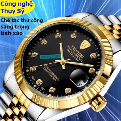 Đồng hồ cơ Cao Cấp mạ Vàng PVD kính Sapphire Thụy Sĩ TS54