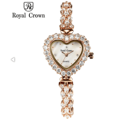 Đồng hồ Royal Crown 3595 dây đá vàng hồng (Rose Gold)