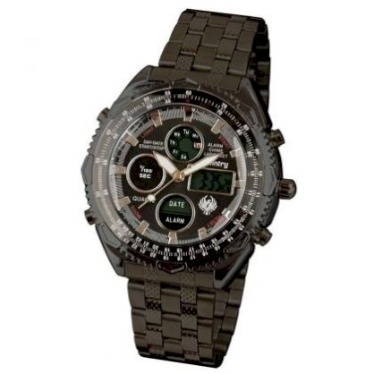 Đồng hồ nam Infantry Mens Digital Quartz AL35 Wrist Watch Sport Army Black Stainless Steel VN-AL35