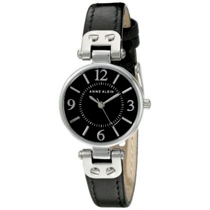 Đồng hồ Anne Klein Women's 109443BKBK Silver-Tone Black Dial And Black Leather Strap Watch VN-B004X4Y9LK