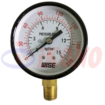 Đồng hồ đo áp suất thép WISE P110, 2.5", 15 kg