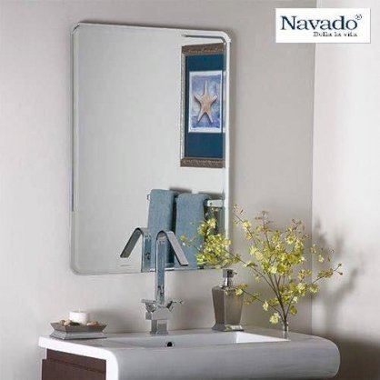 Gương phòng tắm phôi Bỉ Navado bo góc 60x80mm