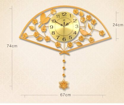 Đồng hồ treo tường cánh quạt vàng