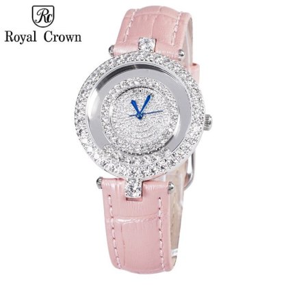 Đồng hồ nữ chính hãng Royal Crown 3628BA dây da hồng
