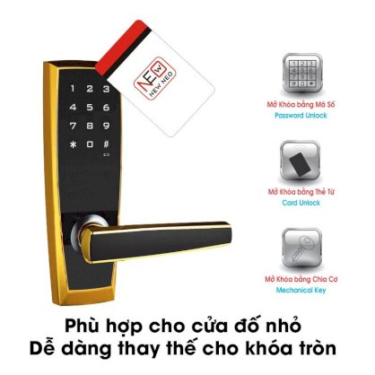 Khóa Điện Tử Đức Cho Cửa Đố Nhỏ M116E98C Vàng NEWNEO