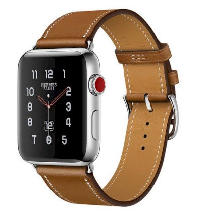 Đồng hồ thông minh Apple Watch Hermès Series 3 38mm Stainless Steel Case with Fauve Barenia Leather Single Tour