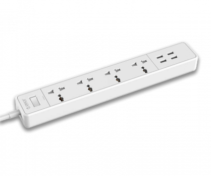 Ổ Cắm Điện 4 Lỗ Cắm 3 Chấu, Tích Hợp 4 Cổng Sạc Usb 2.4A