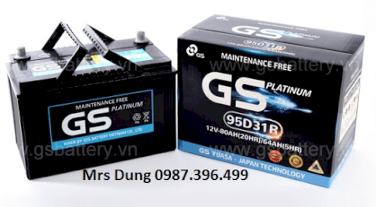 Ắc quy chính hãng GS SMF 95D31R (12V-80ah)