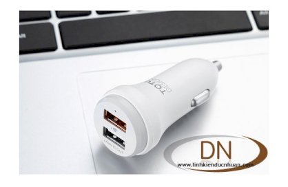 Sạc XH TOTU QC3.0 Two USB + 2in1 Cable -Màu Trắng ( MSP : 00858 )