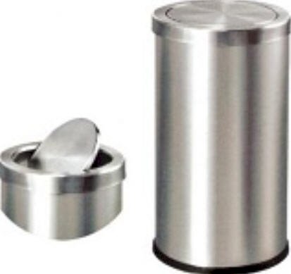 Thùng rác inox tròn nắp lật A35-G