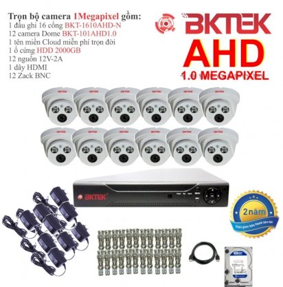 Trọn bộ 11 camera quan sát AHD BKTEK 1 Megapixel BKT-101AHD1.0-11