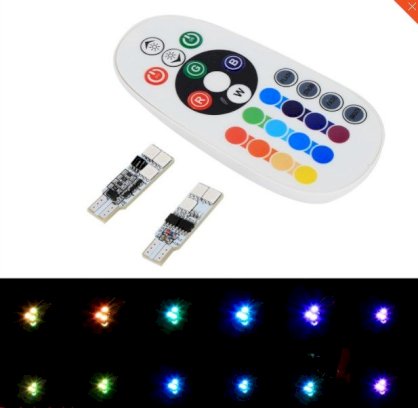 Bóng Led Trần Ô Tô T10 16 Màu Có Remote Điều Khiển Rgb 6 Smd 5050 PC Boad - 5369037