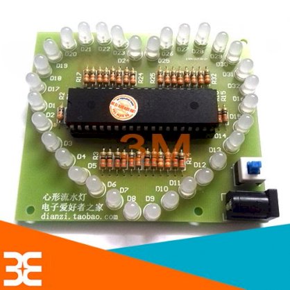 Bộ DIY trái tim 32 led (8.5x7.5 chíp đã nạp code)