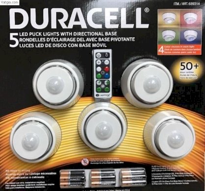 Đèn Led đổi màu không dây Duracell 5 Led Puck ( nhập Mỹ )