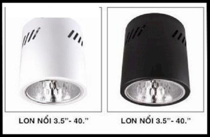 Bóng đèn Led lon nổi 4 in -108 trắng đen