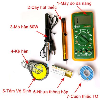 Bộ mỏ hàn chì 60w + 6 món dụng cụ kỹ thuật