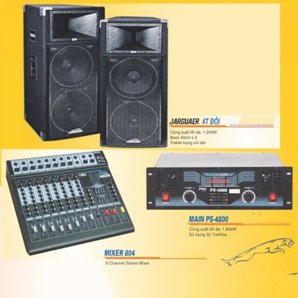 Dàn karaoke Amplifier Jarguaer PS 4800 + loa Jarguaer 4T đôi + Mixer 804