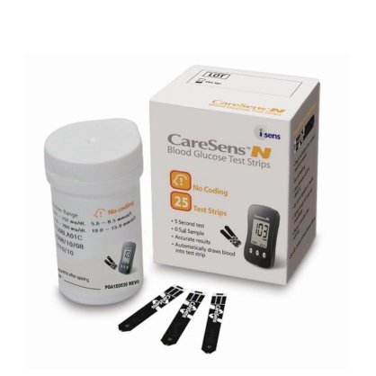 Que thử đường huyết Caresens N (lọ 25 que)