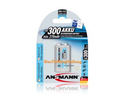 Pin sạc 9v ANSMANN 300mAh vỉ 1 viên NiMH E