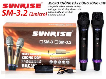 Micro không dây sunrise SM-3 (loại 2 mic)
