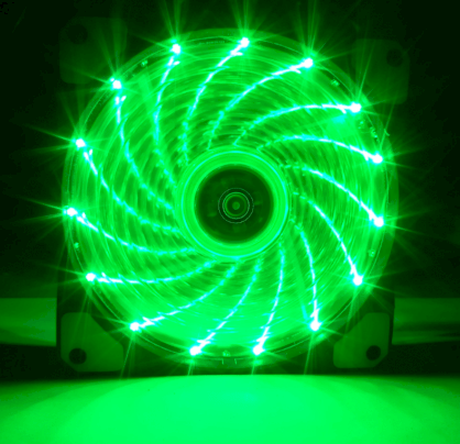 Combo 6 fan case Coolman 12cm 15 Led green