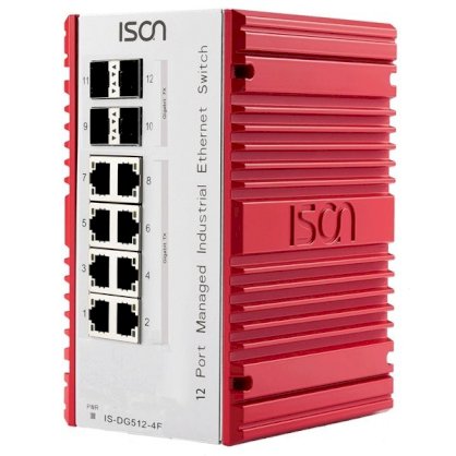 Switch công nghiệp 12 cổng Gigabit DIN-Rail Managed Layer 2/4 IS-DG512 Series