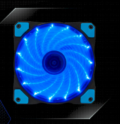 Combo 2 fan case Coolman 12cm 15 Led blue