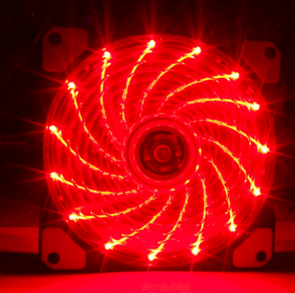 Combo 2 fan case Coolman 12cm 15 Led red