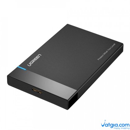 Vỏ hộp đựng ổ cứng SATA 2.0/3.0 2.5" và SSD vỏ nhựa ABS cao cấp (dây dời) UGREEN US221 30848