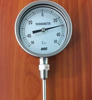 Đồng hồ đo nhiệt độ chân đứng Wise 75mm