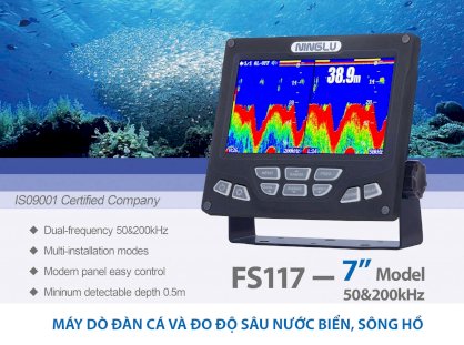 Máy dò cá và  đo mực sâu nước biển size 7 inches  Ninglu FS117