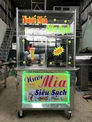 Xe nước mía liền bàn tủ kính có đèn LED - Sài Gòn Phú Thịnh - PT08