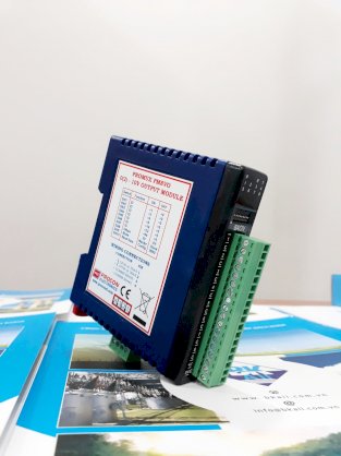 Module 8 AO tín hiệu điện áp dải 0-10V, có hỗ trợ Modbus RTU và cổng RS485 PM8VO