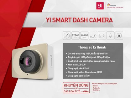 Camera hành trình ô tô Xiaoyi Yi Smart Dash Cam - WiFi 2K - Bản quốc tế - kèm thẻ nhớ 32GB