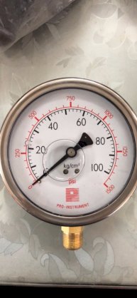Đồng hồ đo áp suất Đài Loan mặt 63m, 0-100kg/cm2