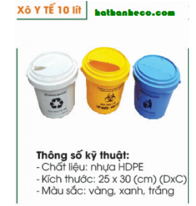 Thùng rác y tế Hà Thành Eco 25 x 30 (cm) (10 lít)