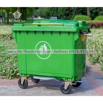 Thùng rác Hà Thành Eco 660 lít (Xanh lá cây)