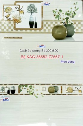 Bộ gạch ốp tường phòng khách Kiến An Gia KAG-36652-Z2567-1 300x600mm