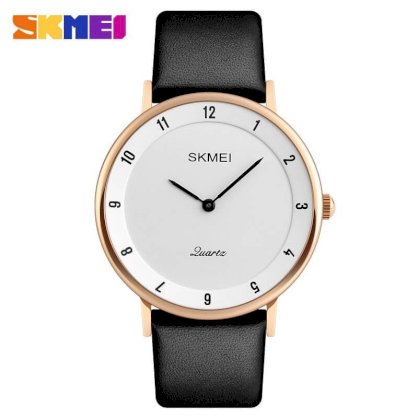 Đồng hồ nam dây da đen SKMEI - SMS004 - QUARTZ