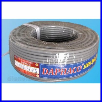 Dây pha mềm 2 lõi ruột đồng vỏ bọc PVC 2x2.5 Daphaco ( 25 mét ) - 25 Mét