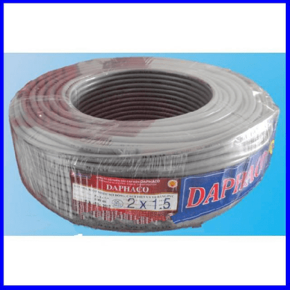 Dây pha mềm 2 lõi ruột đồng vỏ bọc PVC 2x1.5 Daphaco ( 25 mét ) - 25 Mét