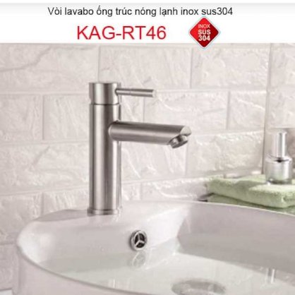 Vòi lavabo inox 304, vòi chậu rửa lavabo nóng lạnh KAG-RT46