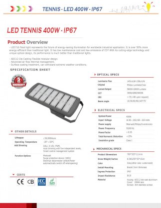 Đèn led Tennis 400w