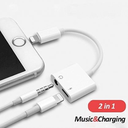 Cáp chuyển tai nghe Lightning sang 2 cổng tai 3.5mm và sạc cho iPhone/iPad