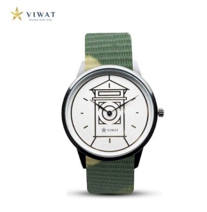 Đồng hồ nam Viwat VW-106S Dây Nato Xanh Vàng