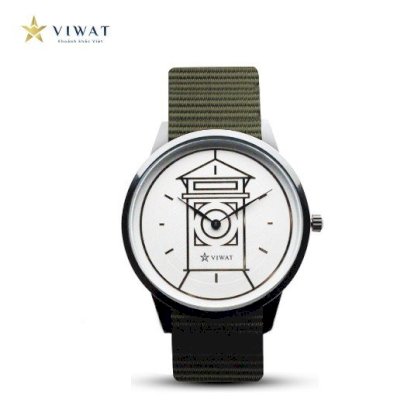 Đồng hồ nam Viwat VW-103S Dây Nato xanh quân đội